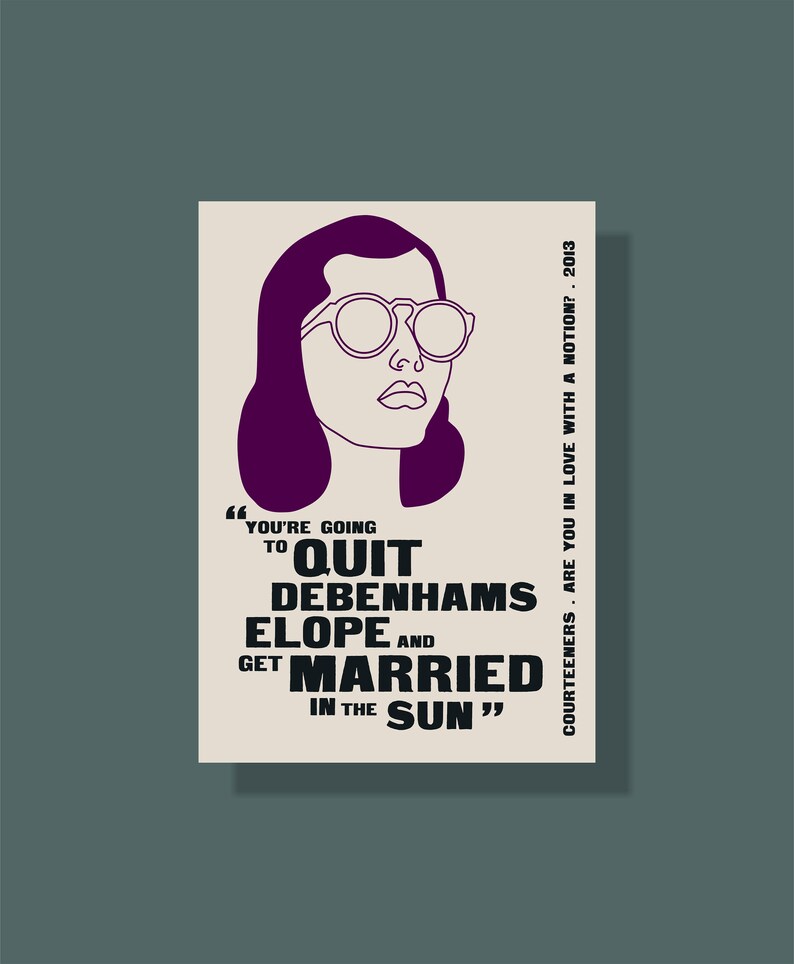 The Courteeners Lyrics Print Music And Band Artwork Wall Etsy