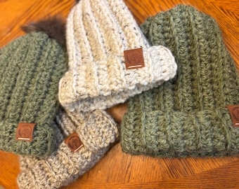 Gorro de crochet grueso