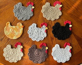 Crochet Chicken Coasters