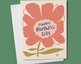 Happy Mothers Day, Flower, Mothers Day Cards, Illustrated Greeting Card