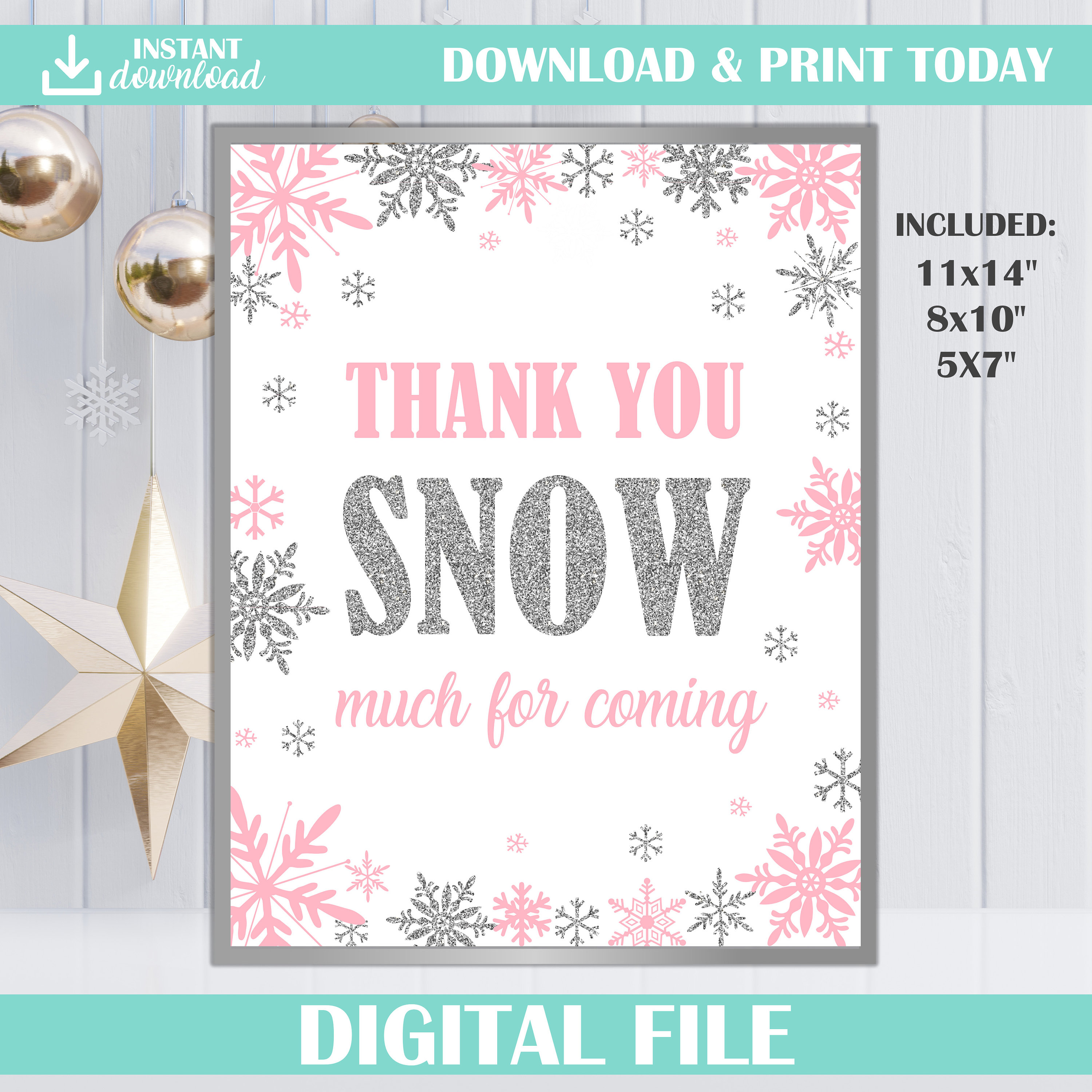 Thank You Snow Much For Coming Sign Winter Onederland Sign Etsy
