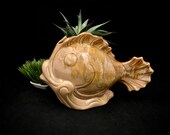 Vintage Fish Planter, Succulents, Houseplants, Indoor Plant Container, Canadian Ceramic Drip Glaze Pottery, Kitschy Boho Earth Tone Decor