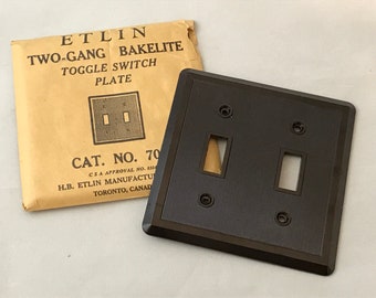 Case of 25 NOS Vtg Brown Sierra Single Switch Wall Plate Cover Ribbed Bakelite
