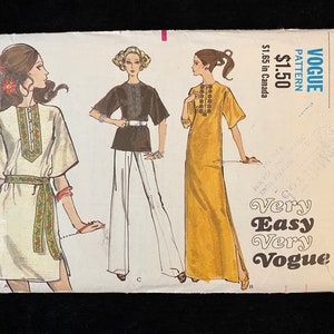 Vintage Sewing Pattern, Hippie Tunic, Vogue 7808 UNCUT 1970&#39;s Fashion, Top, Dress