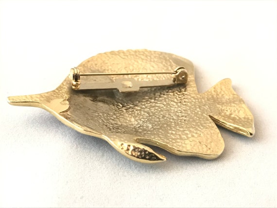 Vintage Pin, Enamel Tropical Angel Fish, Sea Crea… - image 5