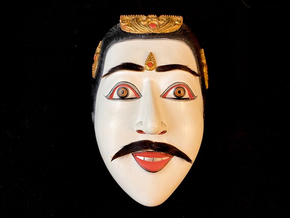 Vintage Balinese Topeng Mask Dalem King Hand Carved Wood Etsy