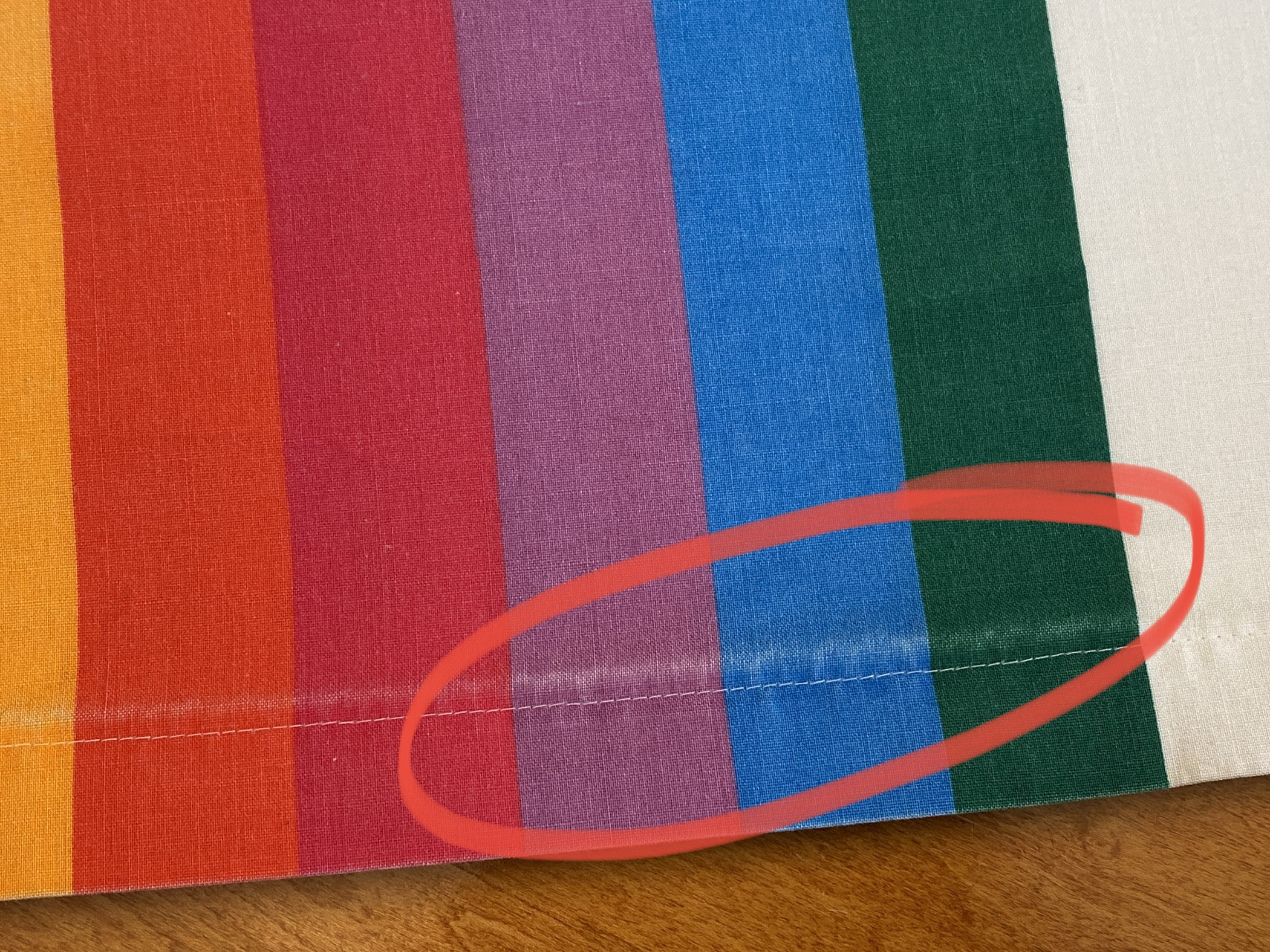 Vintage Rainbow Bed Sheet Wabasso Twin Flat Top Striped Etsy