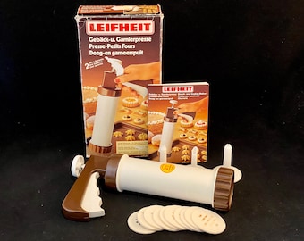 Vintage Cookie Press, Leifheit Pastry Tip and Spritz Shortbread Maker, European Baking Tool