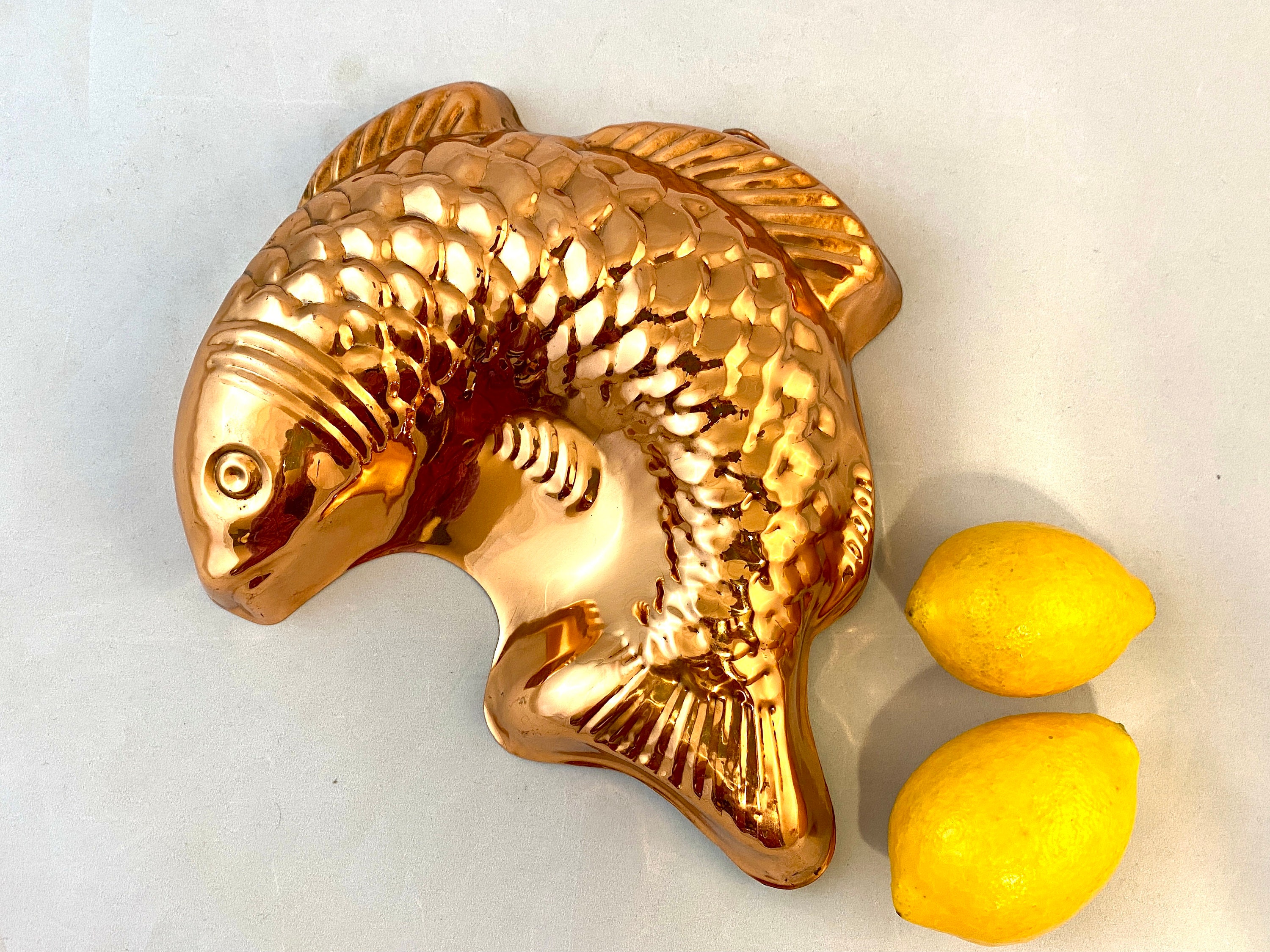 Vintage Copper Salmon Mold Seafood Salad Gelatin Aspic Mid Etsy