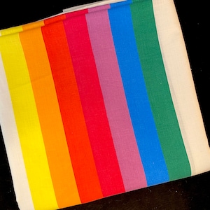 Vintage Rainbow Bed Sheet, Wabasso Full Double Flat Top, Striped Colorful 1980&#39;s Bedding