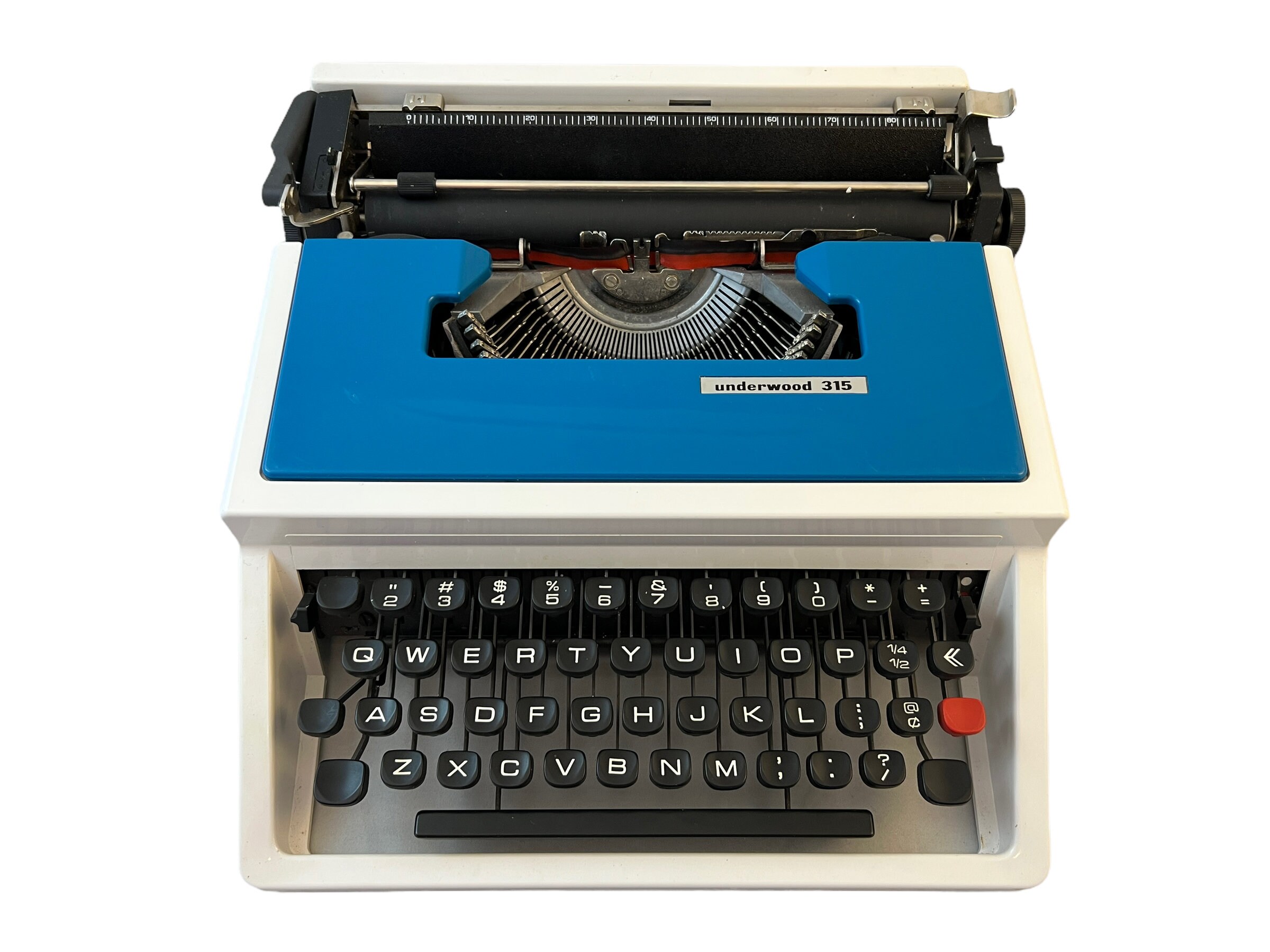 いいスタイル Vintage Blue Teal 1970's WORKING Typewriter, 315 Underwood コンピュータ・IT