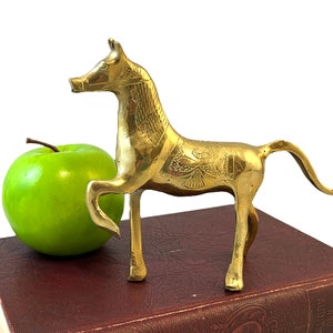 Vintage Brass Horse Figurine, Equestrian Statue, Indian Decor