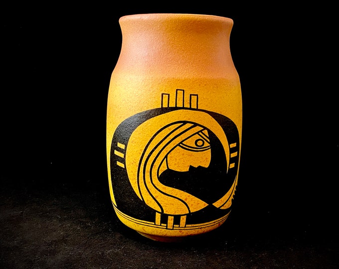 Vintage Vase, Blue Mountain Pottery Native Artist Series, Earth Mother
