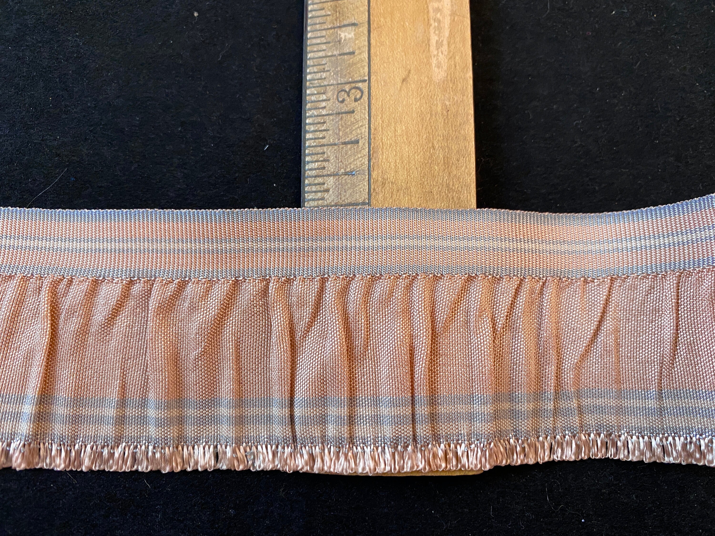 Vintage Trim Pleated Ruffle Ribbon Pale Pink Satin Grey - Etsy