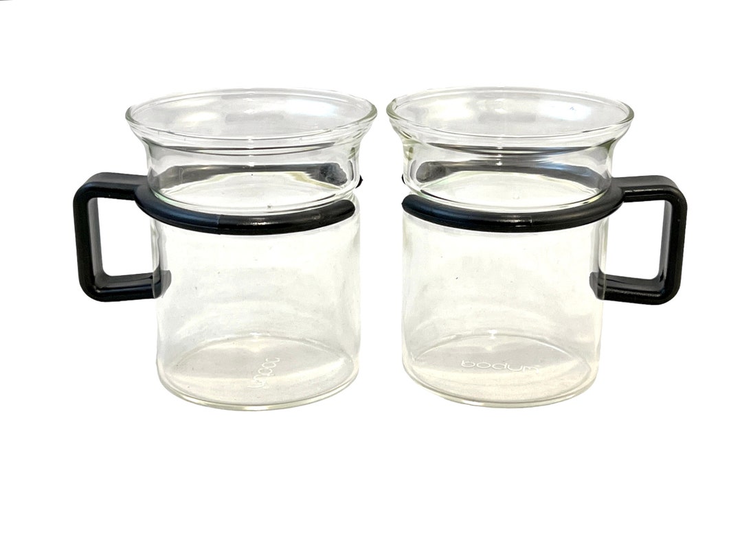 Vintage Bodum Coffee Mugs Pair of Glass Cappucino Espresso Etsy