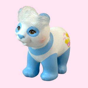 Vintage Baby Nectar My Little Pony Pretty Pals Panda, Blue with Bees, G1 Hasbro, 1980&#39;s Toy