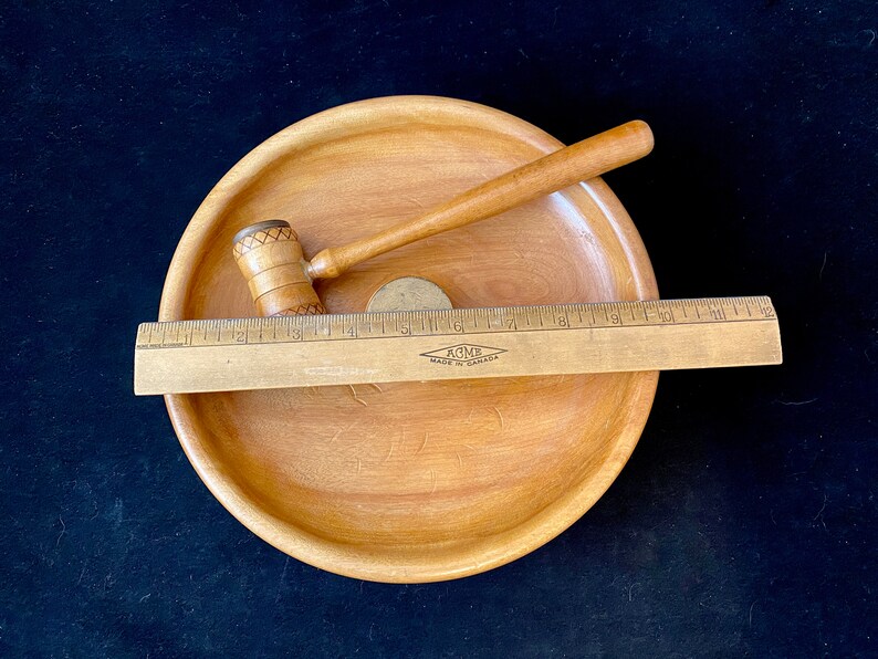 Vintage Walnut Dish Rustic Nut Serving Bowl Metal Center Etsy