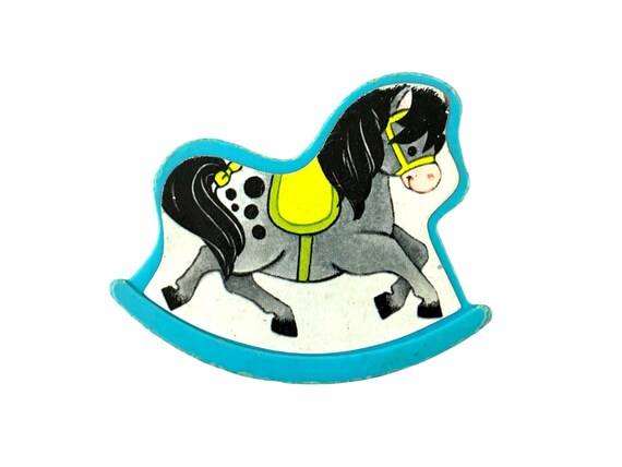 Vintage Fisher Price Little People Baby Rocking Horse Dollhouse