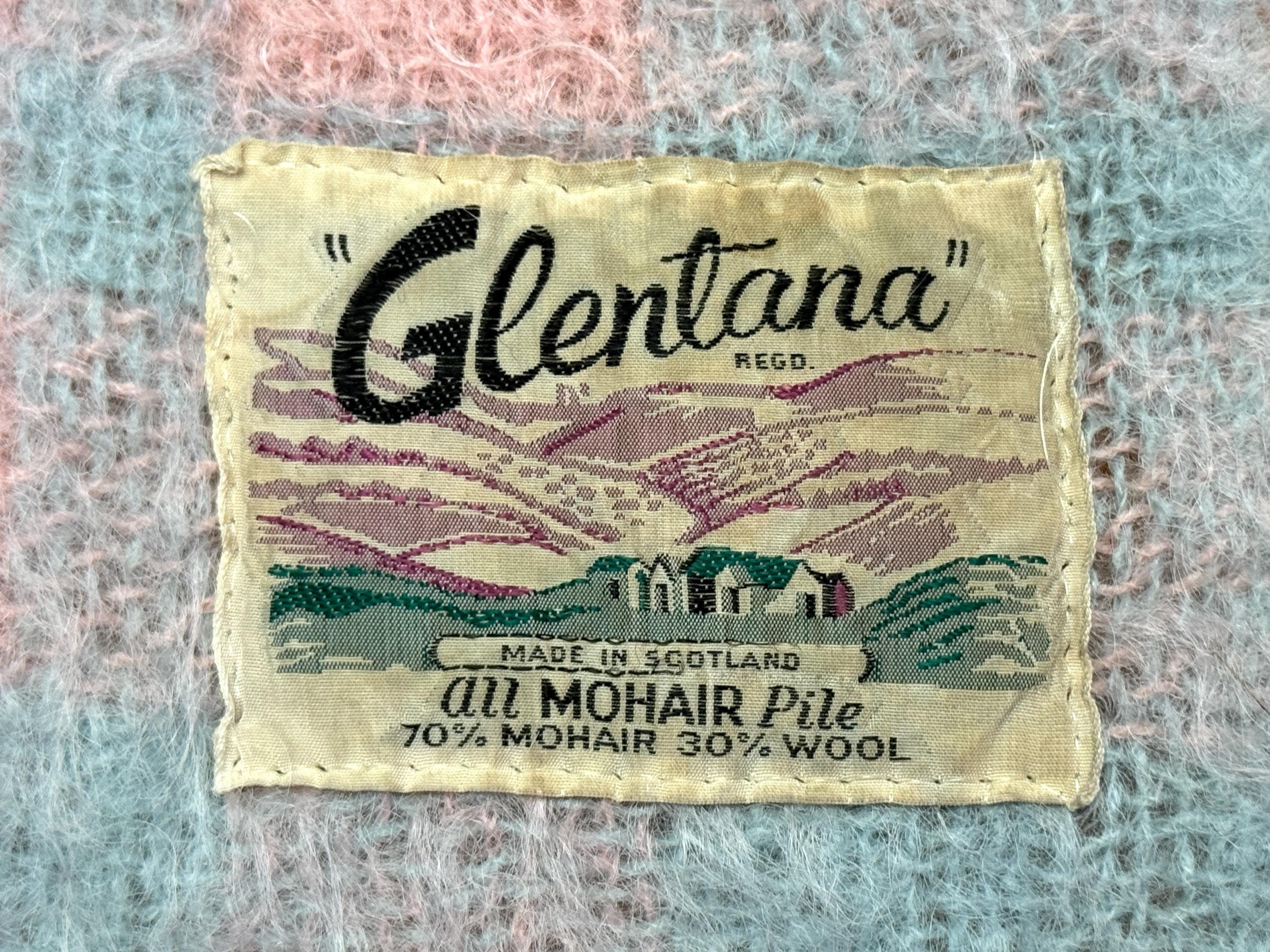 Glentana チェック柄ブランケット スコットランド製 モヘア混