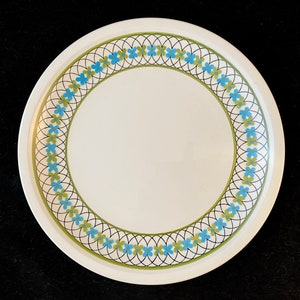Vintage Mikasa Halo Dinner Plate, Kitschy Mid Century Stoneware Dinnerware, Atomic, Mod Flower Power Design