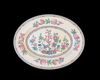 Vintage J&R Meakin Indian Tree Oval Serving Platter, Transferware Plate, Made in England, Asian Inspired Spring Decor