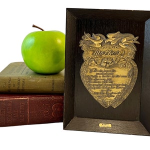 Vintage Mother Wall Hanging, Mom Poem Dimensional Pressed Metal Plaque on Wood, Mothers Day Gift, Banff Canada Souvenir