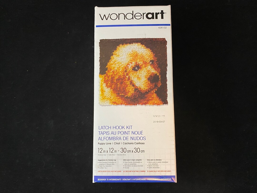 Dog Latch Hook Craft Kit Wonderart Puppy Love Golden Etsy