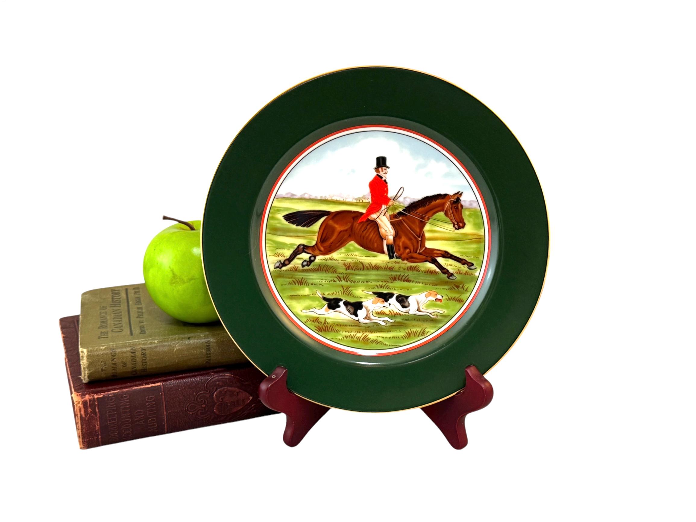 Vintage Fitz and Floyd Tallyho Plate, Luncheon Size, Foxhunting