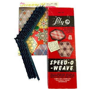 Vintage Lily Speed-O-Weave Hexagon Lap Weaving Loom Frame, String or Yarn, Hexagonal, Make Doilies, Placemats, Craft Kit