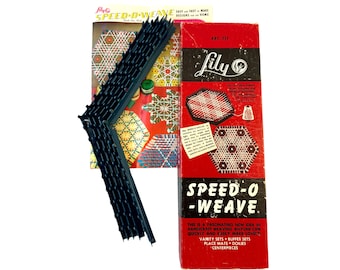 Vintage Lily Speed-O-Weave Hexagon Lap Weaving Loom Frame, String or Yarn, Hexagonal, Make Doilies, Placemats, Craft Kit