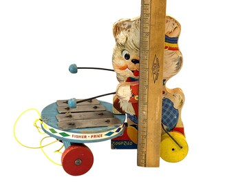 Vintage Fisher Price Ziggy Zilo, Musical Puppy Dog Xylophone Pull