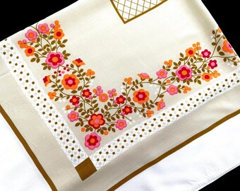 70年代のテーブルクロス、花柄のダイニングルーム装飾 - Etsy 日本