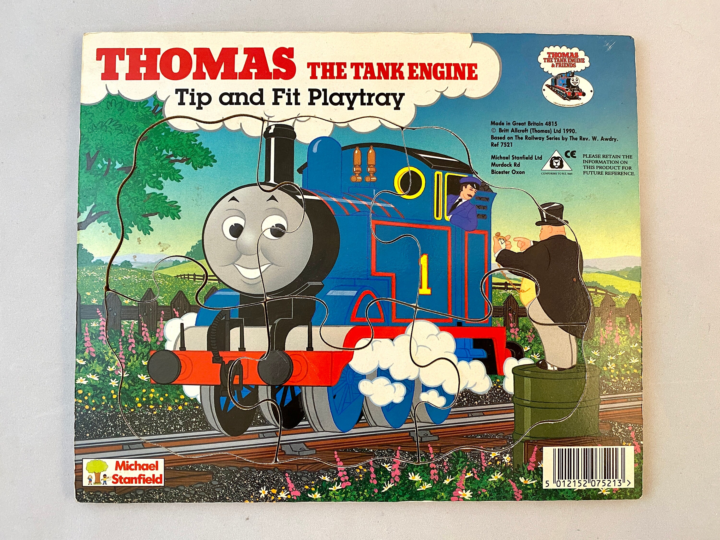 Vintage Thomas the Tank Engine Wood Board Puzzle Tip and image