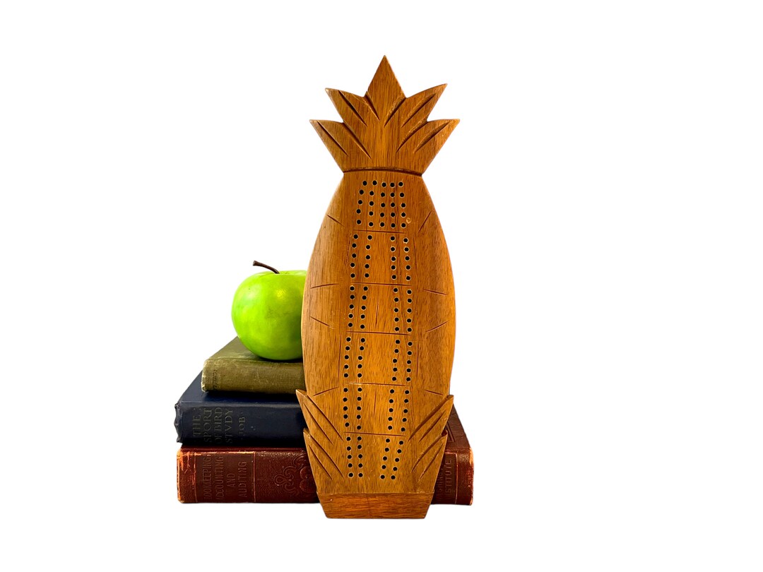 Vintage Pineapple Cribbage Board Koa Wood Hawaiian Souvenir Etsy