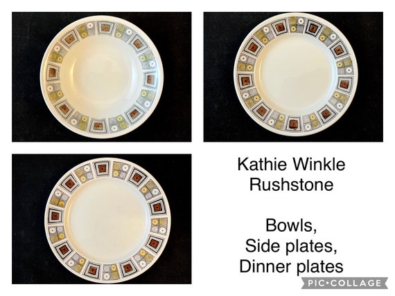 Vintage Kathie Winkle Rushstone Dishes, Your Choice: Bowls, Side