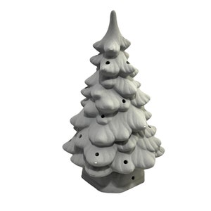 Vintage Ceramic Christmas Tree, Ready to Paint Bisque Blank, True 1970&#39;s, 11.5&quot; Tall, Unpainted, NO cord, NO lights