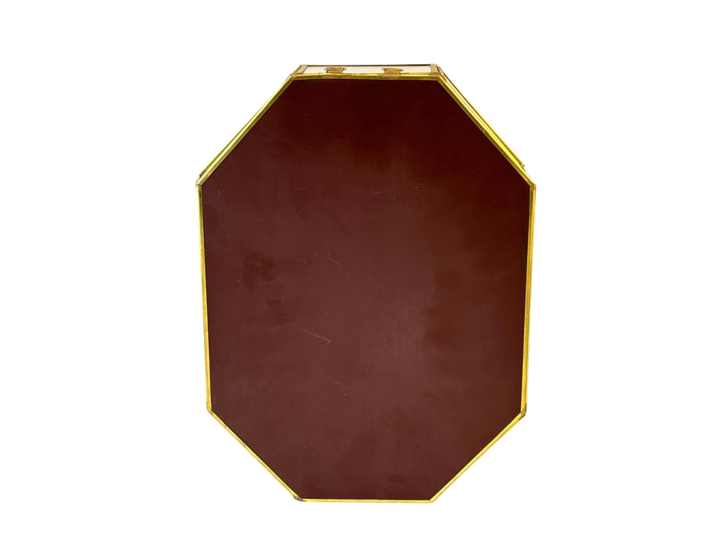 ヴィンテージ キュリオ ディスプレイケース、ミニチュアガラス+真鍮