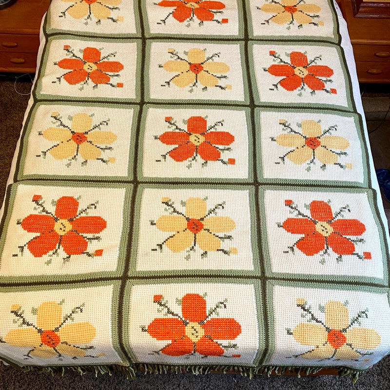 Flower Afghan - Etsy