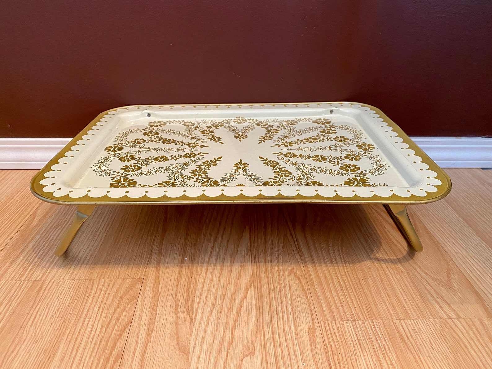 Vintage TV Tray Lavada Metal Lap Style 1960's Floral Etsy