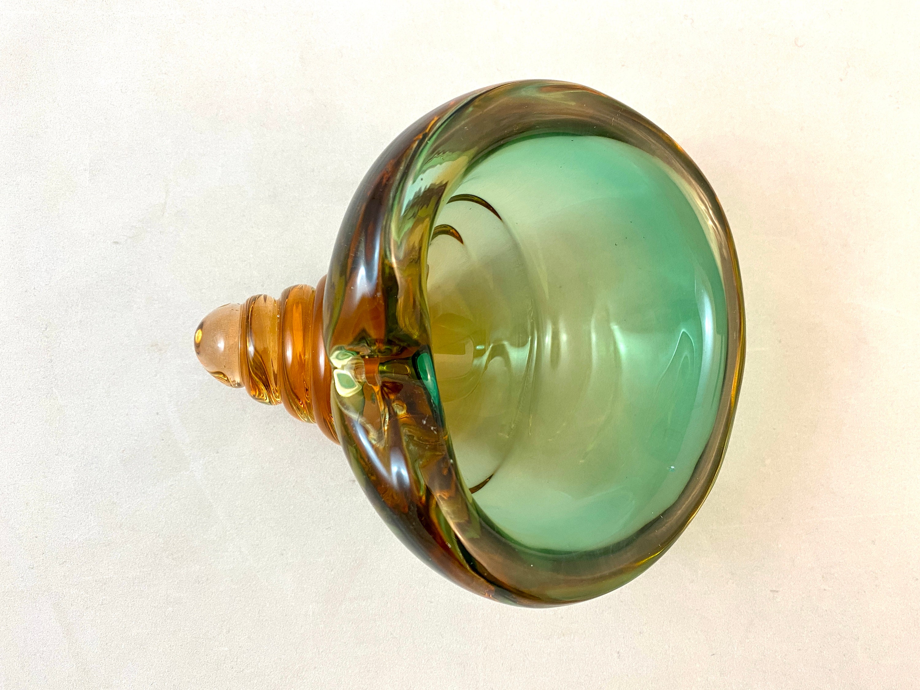 Vintage Murano Glass Cornucopia Ashtray, Bimorphic Shell Dish, Mid ...