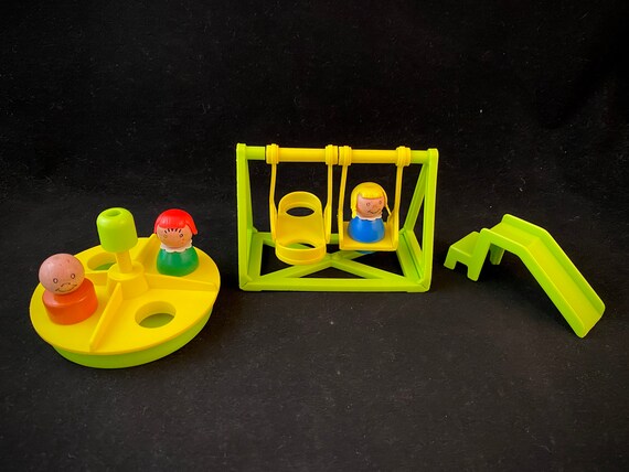Fisher Price Little People Vintage Yellow Playground Slide 