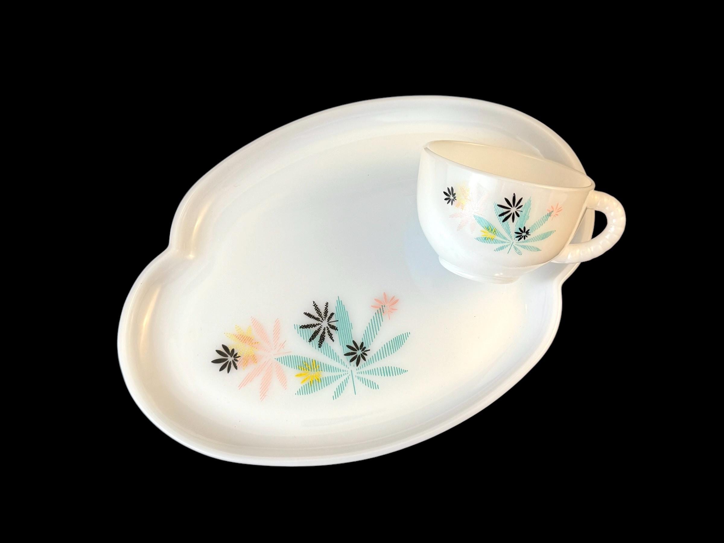 Vintage Snack Set, PATIO Atomic Flower, Japanese Maple Leaf Design