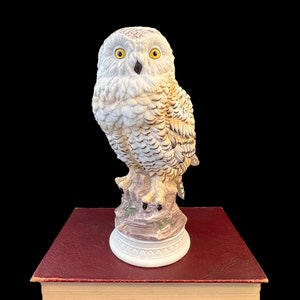 statue vintage de Harfang des neiges, figurine décorative en biscuit de porcelaine, amateur d&#39;oiseaux, cadeau de remise des diplômes, décoration de bureau