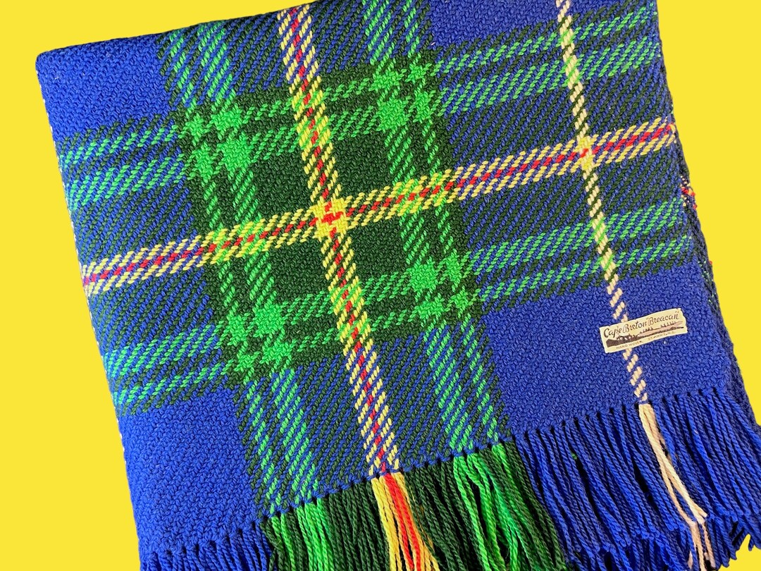 Vintage Wool Throw, Cape Breton Breacall St. Ann's Nova Scotia, Plaid