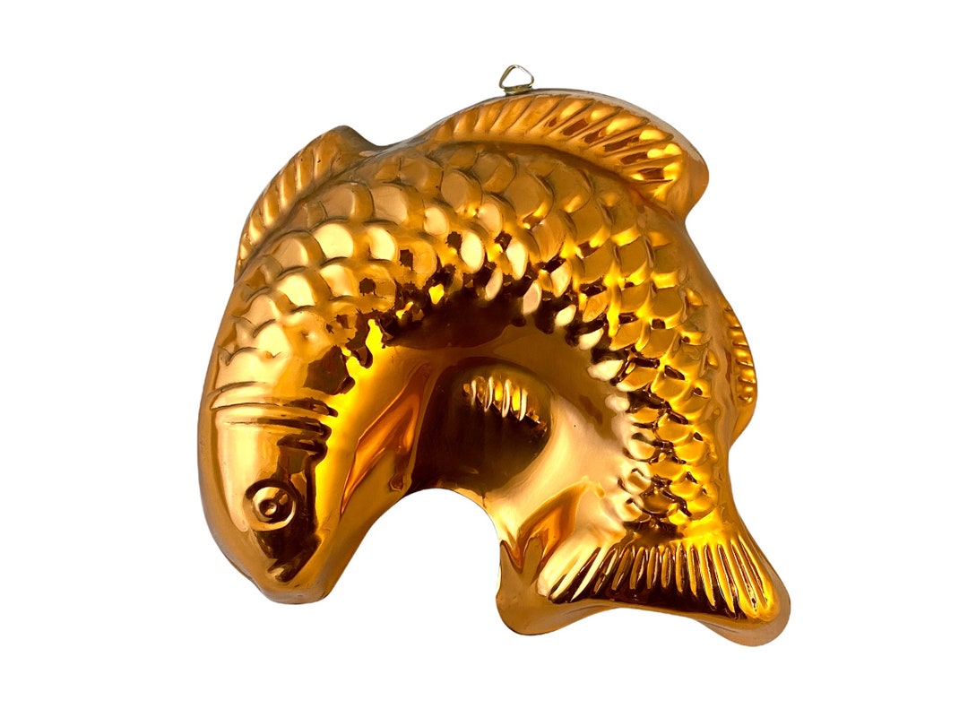 Vintage Copper Salmon Mold Seafood Salad Gelatin Aspic Mid Etsy