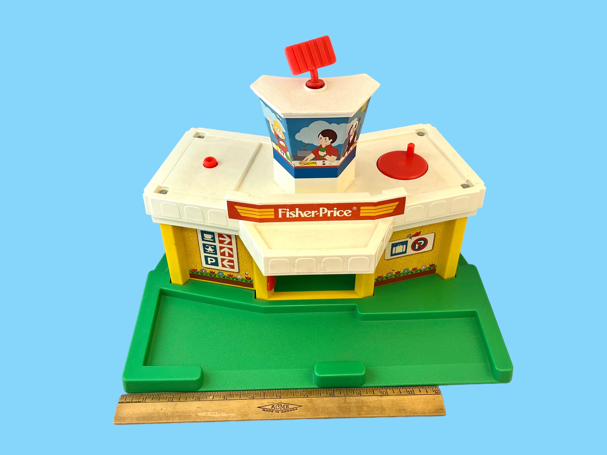 vintage Fisher price ハッピーリトルヘリコプター Vintage Fisher Price Helicopter Little People Interactive