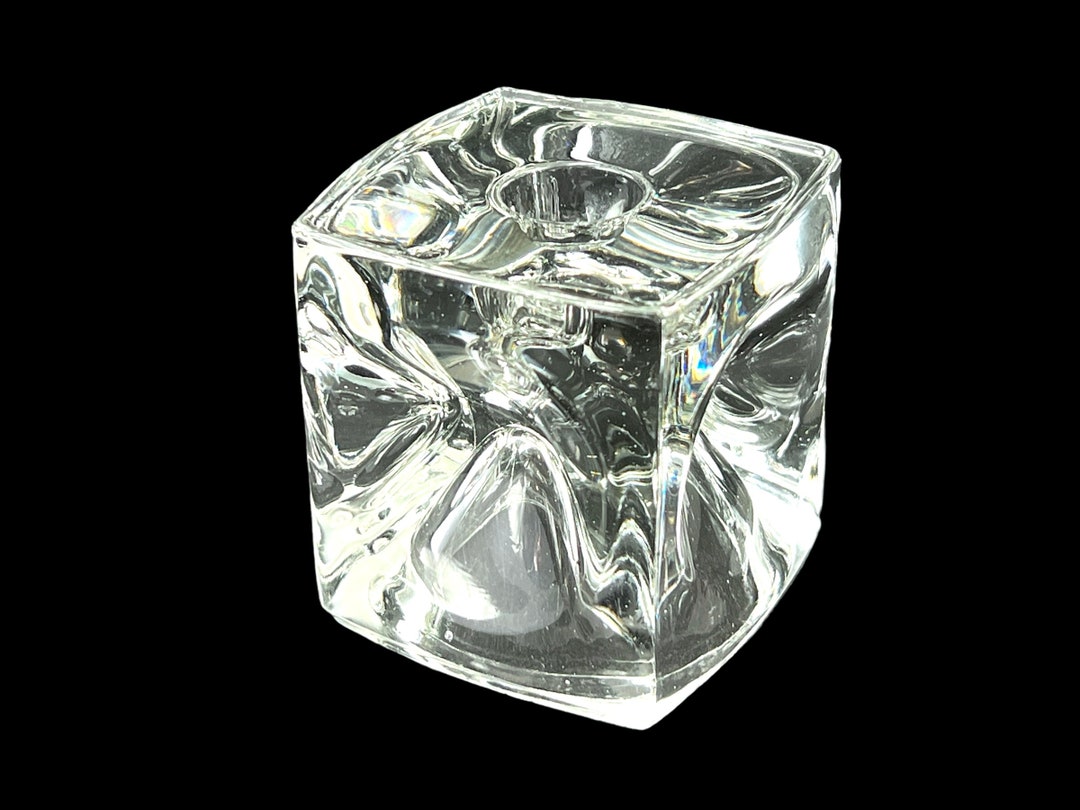 Vintage Rudolf Jurnikl Candlestick, Ice Cube Design, Dimpled Sides