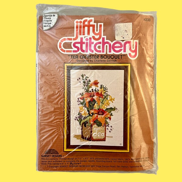 Kit Broderie Crewel American Family Crafts Vintage - Années 70, Motif Love, Neuf