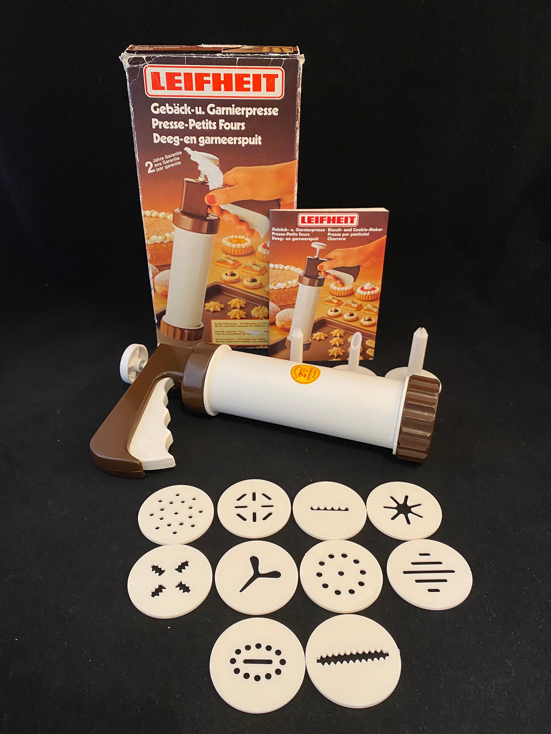 Vintage Cookie Press Leifheit Pastry Tip and Spritz Etsy