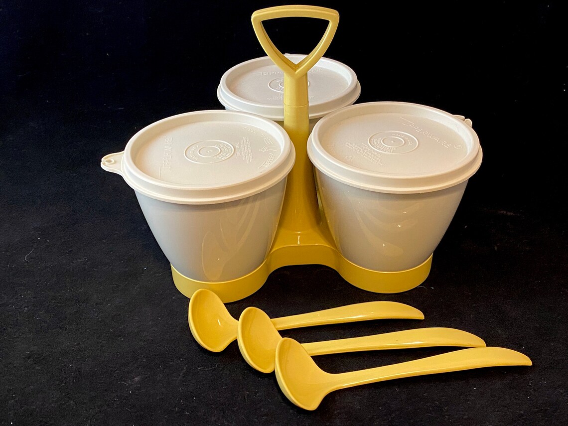 Vintage Tupperware Condiment Caddy Salad Dressing Container Etsy